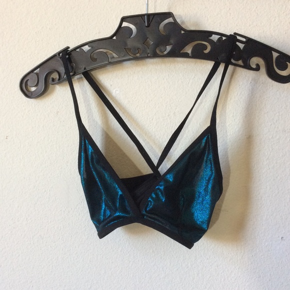 American Apparel Other - American Apparel Shiny Metallic Teal Bralette American Apparel Other - American Apparel Shiny Metallic Teal Bralette